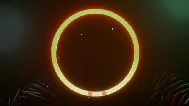 Glowing ring starting clockwise arcs while shifting color above rim with palms as progress cue