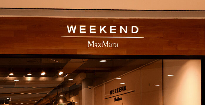 Warsaw, Poland, 20 August 2026. Weekend Max Mara luxury fashion store entrance and sign in Klif retail center, Warsaw