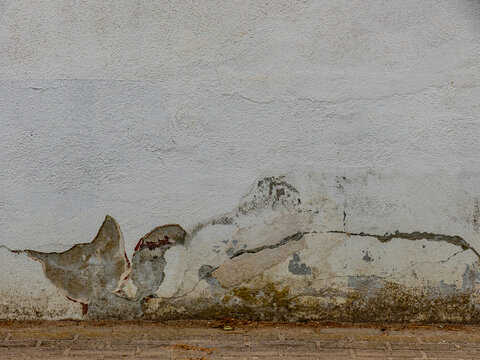 Feuchte und verschmutzte Hauswand