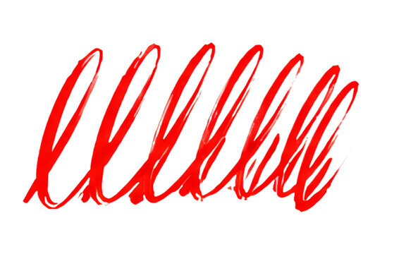 Red slanted continuous loop handwriting texture and marker spring element