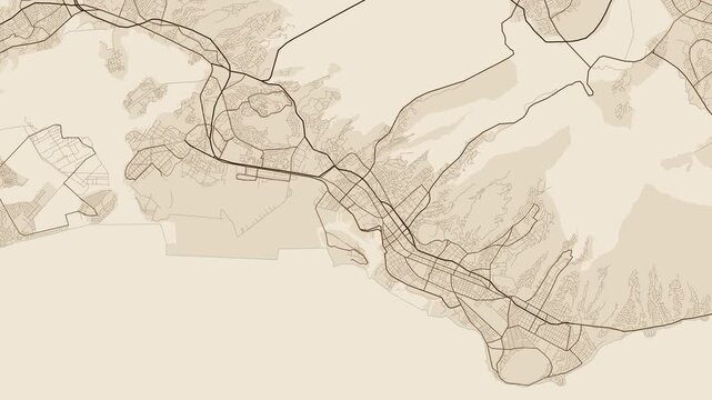 Honolulu Metro Hawaii Street Map Motion Background Antique Parchment Grid
