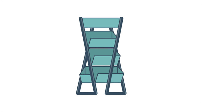 Foldable beach chair in a flat vector illustration with a white background