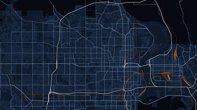 Omaha Metro Nebraska Street Map 4K Motion Background Midnight Navy Grid