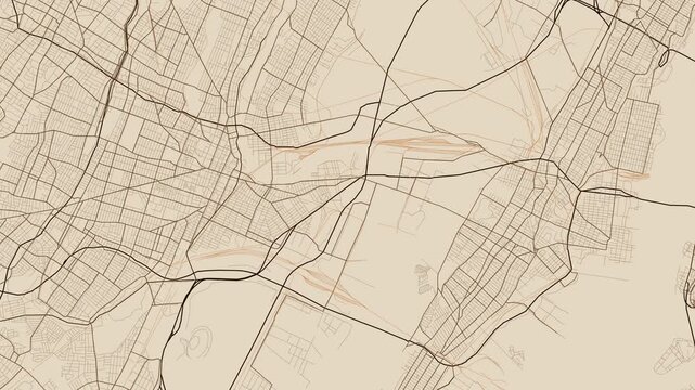Newark Jersey City New Jersey Street Map 4K Motion Background Antique Parchment Grid