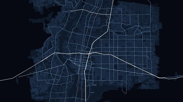 Albuquerque Metro New Mexico Street Map 4K Motion Background Midnight Navy Grid