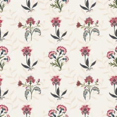 Vector Hand drawn colourful geometric flowers Motifs,chintz,textiles, wallpaper,clothing, wrapping paper, backdrop, banner, African boho paisley, seamless patterns, traditional, vintage, with floral  © nongnuch_l