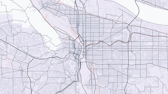Portland Metro Oregon Street Map 4K Motion Background Minimalist Slate Grid