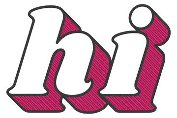 Hi word png retro shadow font typography © Rawpixel.com