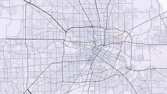 Houston Metro Texas Street Map Motion Background Minimalist Slate Grid