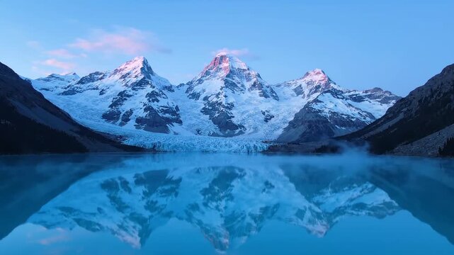 Mountains Reflecting In Turquois - Generative AI 4K Stock Footage