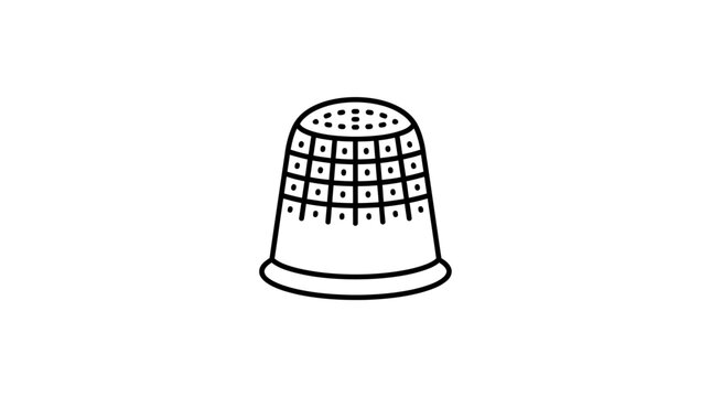 Thimble icon displaying a textured grid pattern used for hand sewing and tailoring protection.