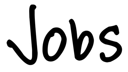 Naklejka premium Jobs word png, simple typography digital sticker in transparent background