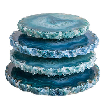 Natural Geode Slices In Studio