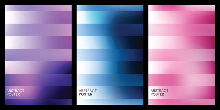 Abstract posters, creative gradient stripes, blurred backgrounds, modern templates, vector, customizable, illustration