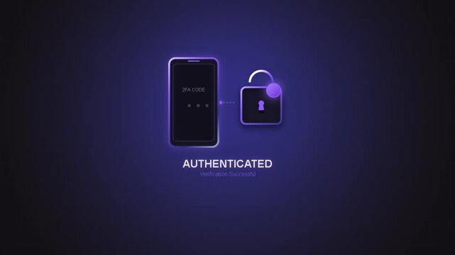Two-Factor Authentication Success Animation Motion Graphic