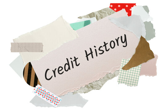 Credit history png word sticker, aesthetic paper collage typography, transparent background
