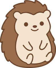 Adorable Sitting Hedgehog Cartoon Character Illustration © okka studios