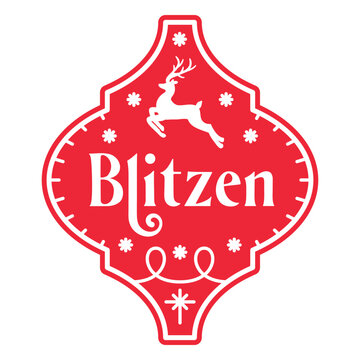 Reindeer Blitzen Christmas badge