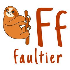 Fototapeta premium German alphabet color stroke sloth
