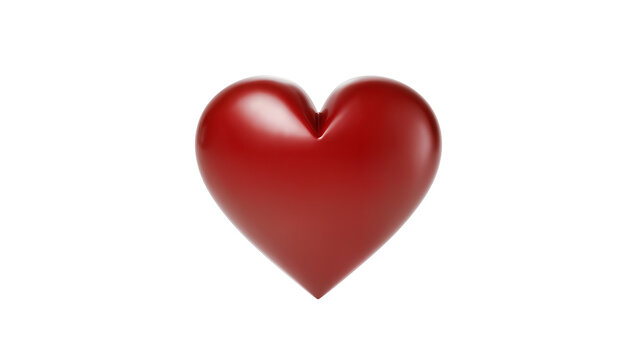 Shiny red heart shape, isolated on transparent background