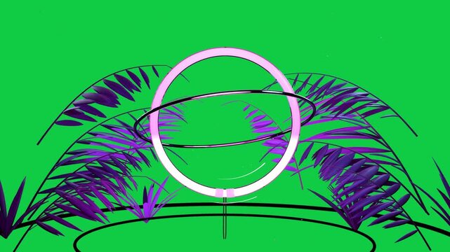 White flash sparking pink ring pulsing, orbits rotating, palms glowing, forming emblem, transparent