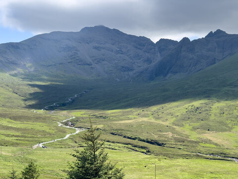 Winding Trail to Fairy Pools Beneath the Cuillin Mountains Isle of Skye Scotland