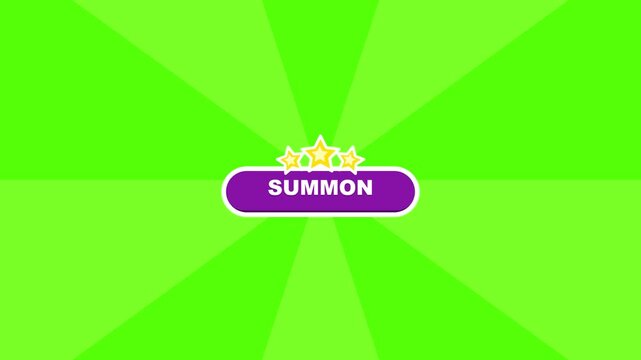 Generic summon button interface with star rating animation
