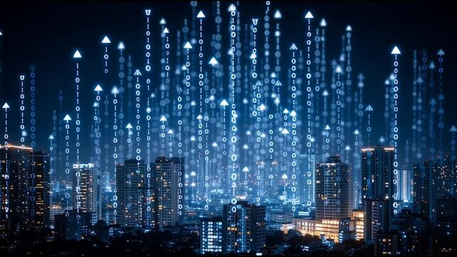 abstract cloud social media innovative cyber security network, using interconnected nodes to represent business partnerships on the Smart digital Innovation city with connection network reciprocity 