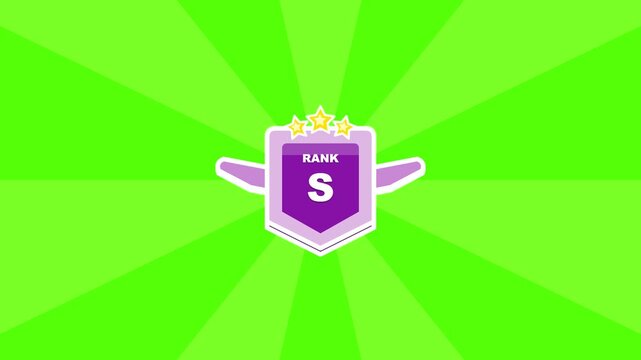 Rank S shield icon with stars and wings