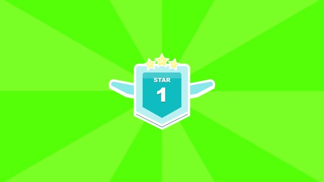 Generic star rating badge with wings motion graphic