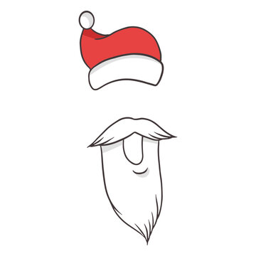 Santa color stroke beard and hat