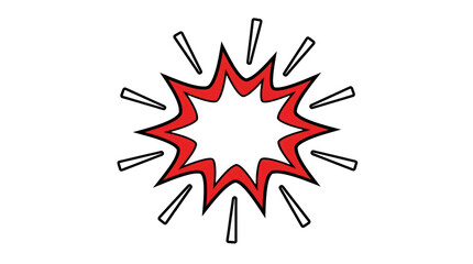 Obraz premium Comic book style red explosion burst isolated on transparent background