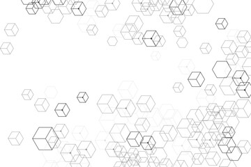 Fototapeta premium Abstract white hexagon pattern background. Repeating honeycomb geometry and clean lines. Modern design for web design, packaging and cover.