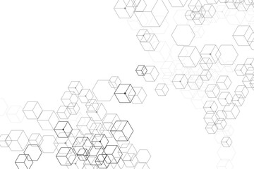 Fototapeta premium Abstract white hexagon pattern background. Modern tech grid with subtle glow. Modern design for template, flyer and social media.