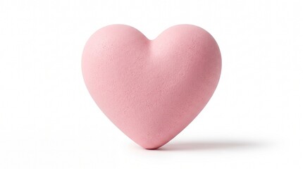 Obraz premium A textured pink heart shaped object isolated on a white background for love.