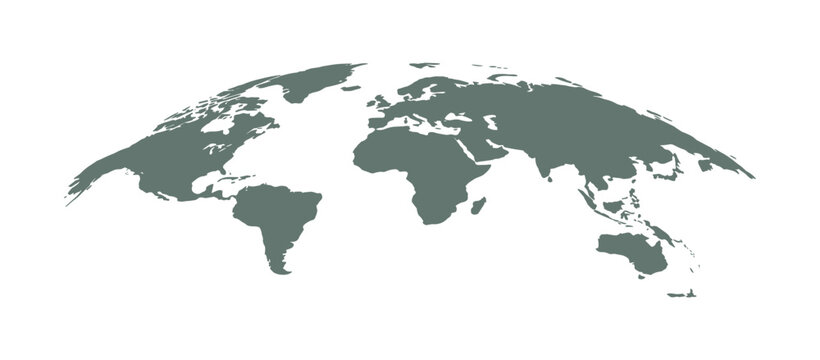 World Map Graphic: A stylized, panoramic view of the Earth's continents presented as a unified graphic illustration.