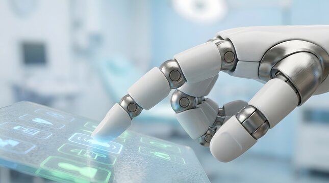 Robotic Hand Touching Digital Interface