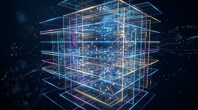 Abstract Digital Data Cube Visualization