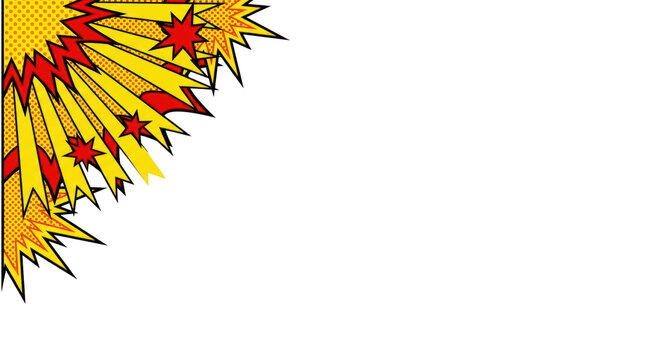 Comic book explosion corner design isolated on transparent background