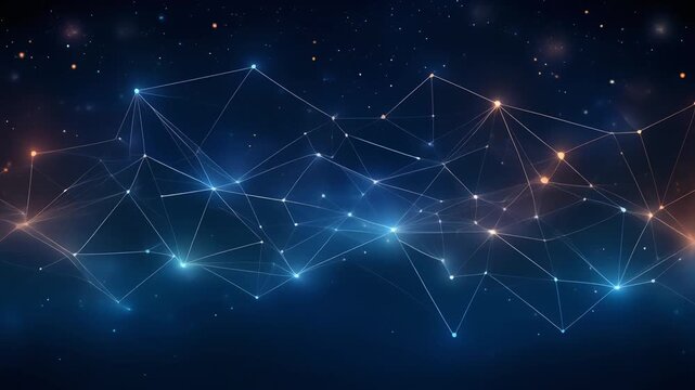Digital Network Connection, Global Data Mesh, Technology Background, Abstract Science Concept