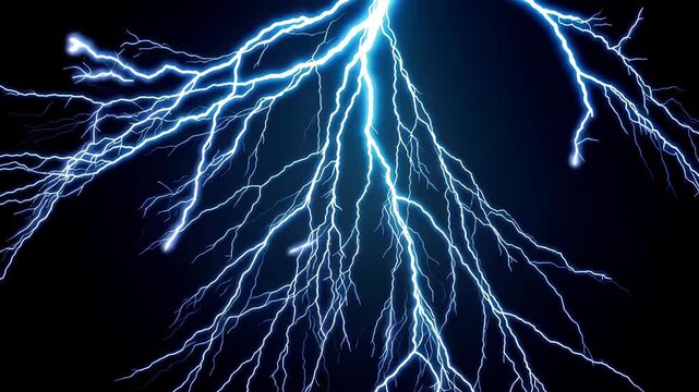 Electric Lightning Storm with Bright Blue Energy