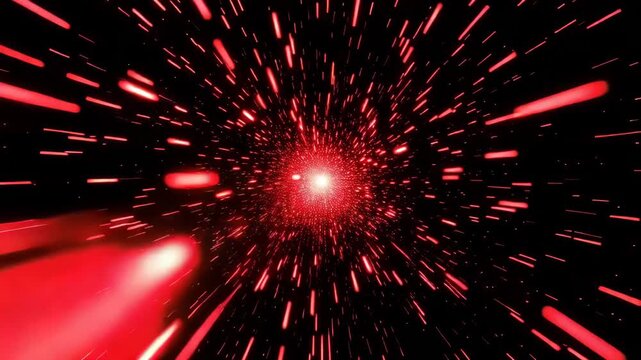 Red Energy Explosion with Glowing Particle Burst