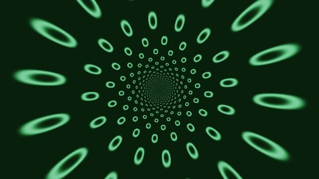 High-Density Cybernetic Binary Data Stream Tunnel with Electric Emerald Beams Loop 4K UHD