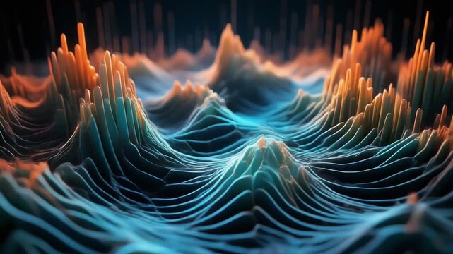 Abstract Digital Art Featuring Flowing Lines and Dynamic Color Gradients in Generative Visualization