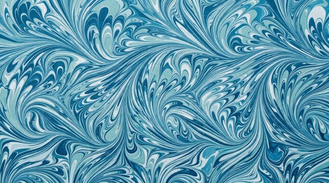 Blue and white combed pattern on antique classic marbled endpapers.