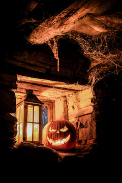 spooky Jack'o'lantern Halloween pumpkin
