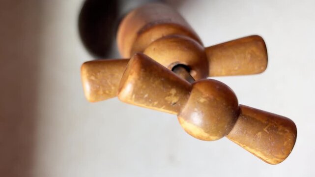 Vintage European Wooden Wine Corkscrew