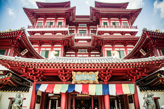 SINGAPORE, SINGAPORE - MARCH 2019:Buddha Tooth relic temple in Singapore