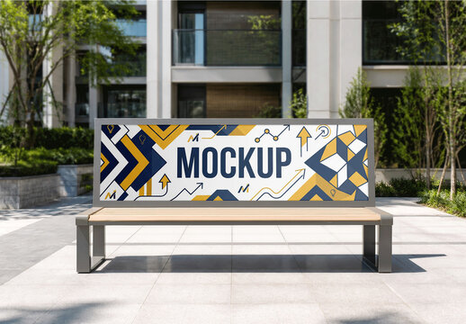Bench Advertising Mockup