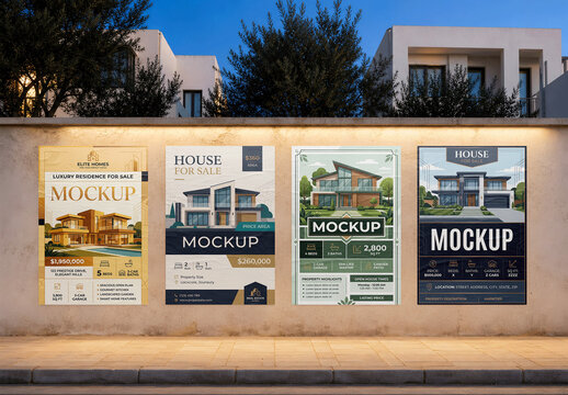 Four Posters Mediterranean Evening Mockup